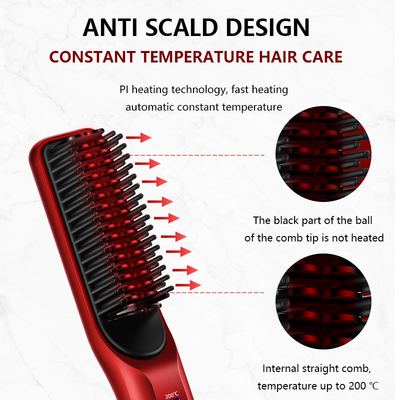 Escova sem corda recarregável do Straightener do cabelo de USB do pente profissional do Straightener do cabelo