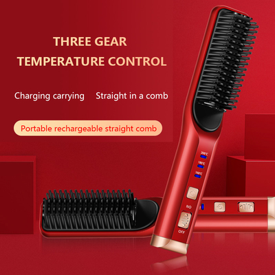 Escova sem corda recarregável do Straightener do cabelo de USB do pente profissional do Straightener do cabelo