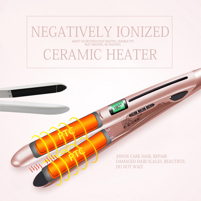 Straightener profissional do cabelo do titânio ferro liso Ion Straightener negativo de 1 polegada