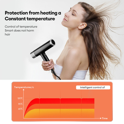 Secador de cabelo sem escova controlado por aplicativo, leve, de alta velocidade, baixo ruído