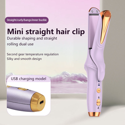 Curling de cabelo portátil 2 em 1 alisador de cabelo e curler Led temperatura sem fio cuidado de cabelo cerâmico e estilo ferro
