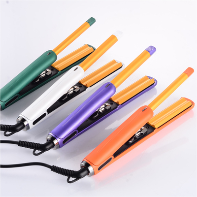 O ferro liso do lápis 1/3 de titânio chapeia o Straightener cerâmico de flutuação 2 do cabelo em 1 encrespador